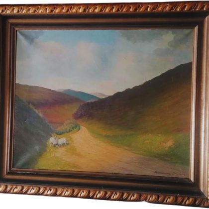 Landschaft mit Schafen 87 x 74 cm Öl auf Leinwand