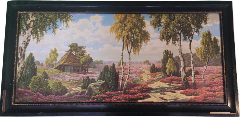 Heidelandschaft Kunstdruck 86 × 43 cm hinter Glas gerahmt
