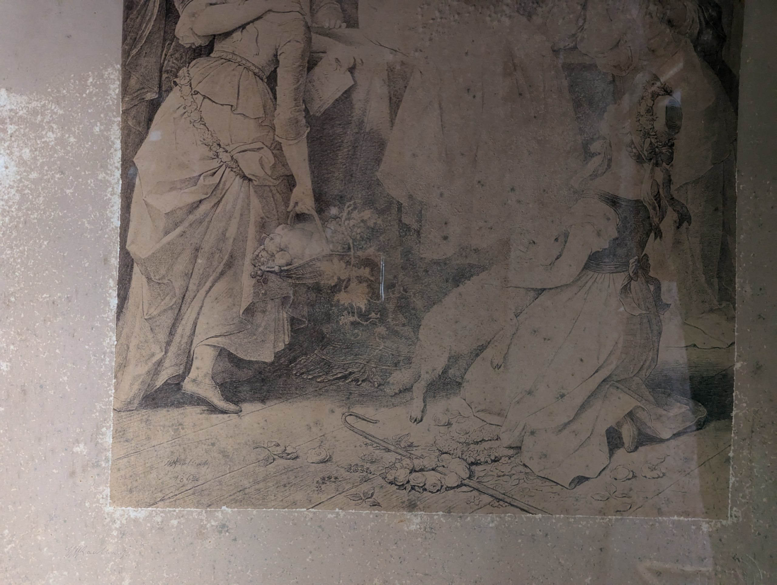 Engel mit Frauen Kunstdruck 103 × 82 cm hinter Glas gerahmt – Bild 4