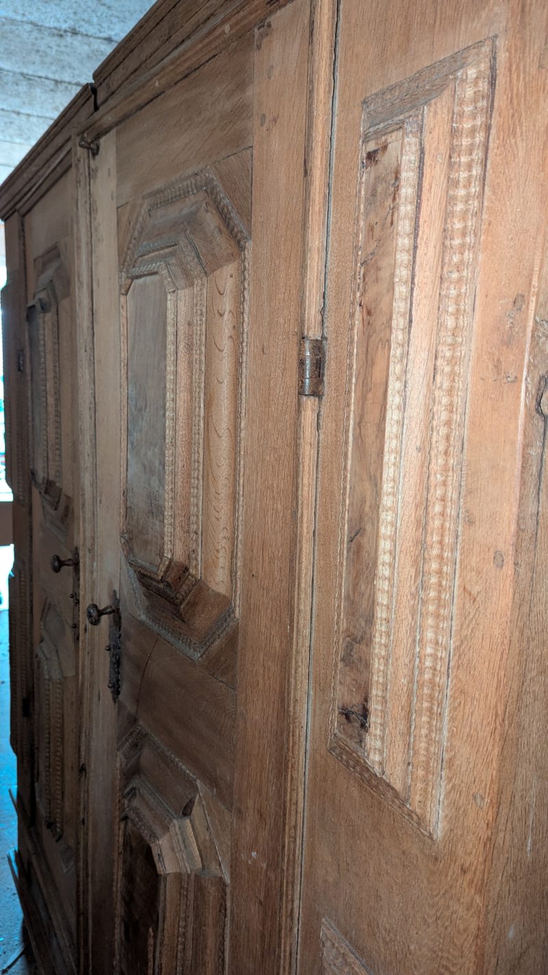 Zweitüriger Renaissance-Schrank aus Eiche, zweiteilig 1580 - 1620 – Bild 3